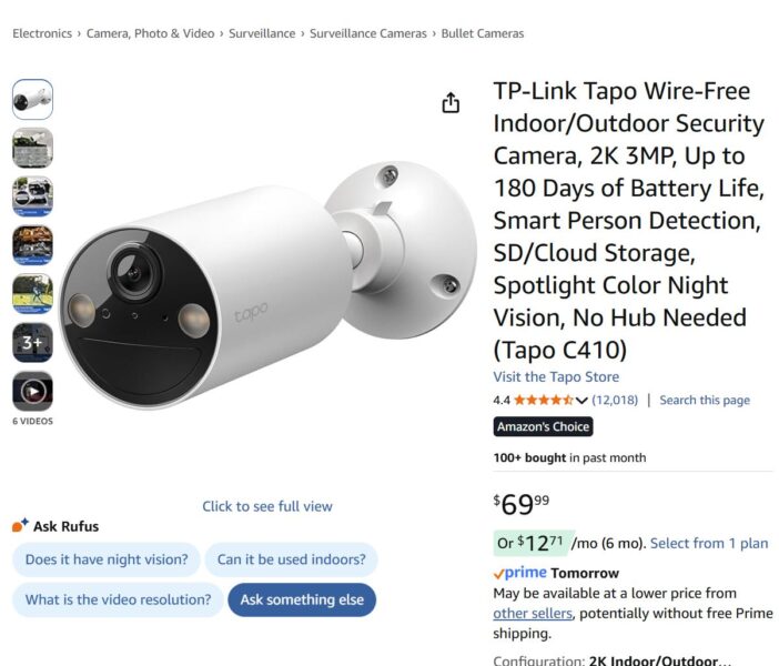 TP-Link Tapo C410 Solar-Powered Camera