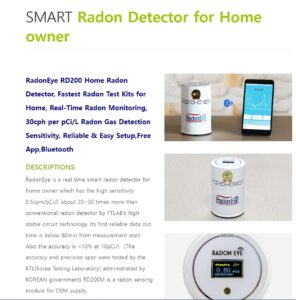 FTLab Continuous Radon Detector, RD200, like new, works.