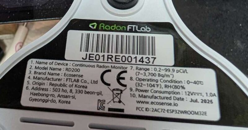 FTLab Continuous Radon Detector, RD200, like new, works.