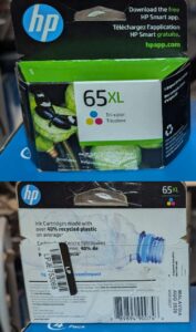 HP 65XL Ink Cartridges (Cyan, Magenta, Yellow)