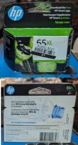 HP 65XL Ink Cartridges (Cyan, Magenta, Yellow)