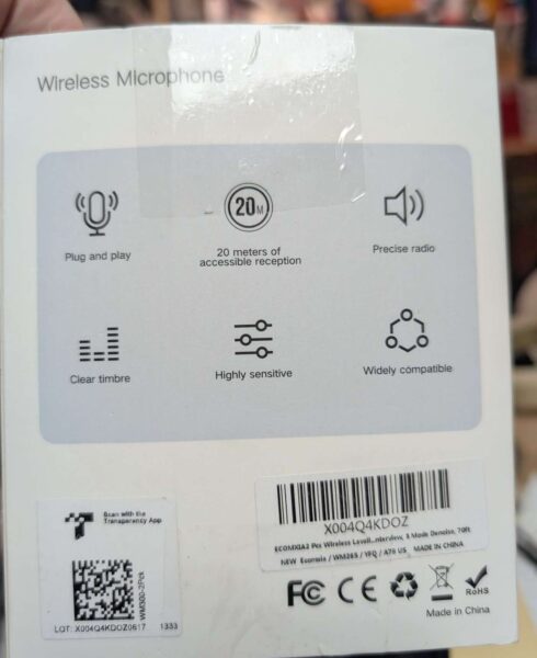 Lavalier Microphones, ECOMXIA WM265, used, working.