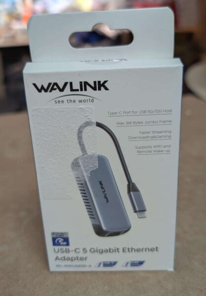 WAVLINK USB-C to 5Gbps Ethernet Adapter, new in box.