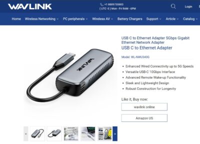WAVLINK USB-C to 5Gbps Ethernet Adapter, new in box.