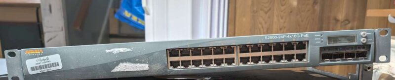 Aruba S2500-24P-US, 24x1Gbps PoE ports + 4x10Gbps SFP+, used.