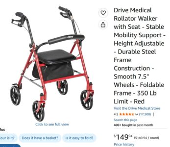 Disability Rollator Walker with Seat, used, working.
