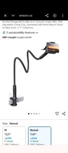 Gooseneck Phone Holder, ~28"/0.7m