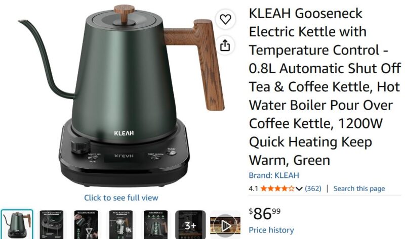 Kleah Gooseneck Kettle, used, works.