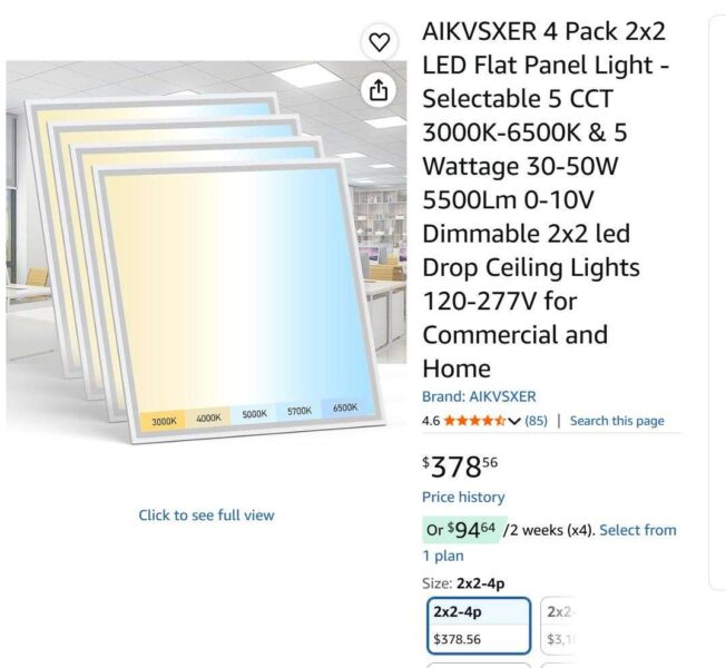 2' x 2' LED Panel, minor damage, works #1