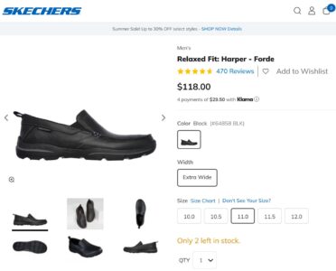 Skechers Relaxed Fit Memory Foam Black Loafers, Used
