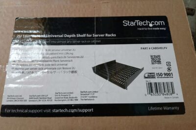 StarTech 19" 2U 16" Deep Universal Vented Rack Mount Cantilever Shelf, Fixed Server Rack Cabinet Shelf, 50lbs / 23kg