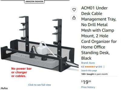 Under Desk Cable Tray