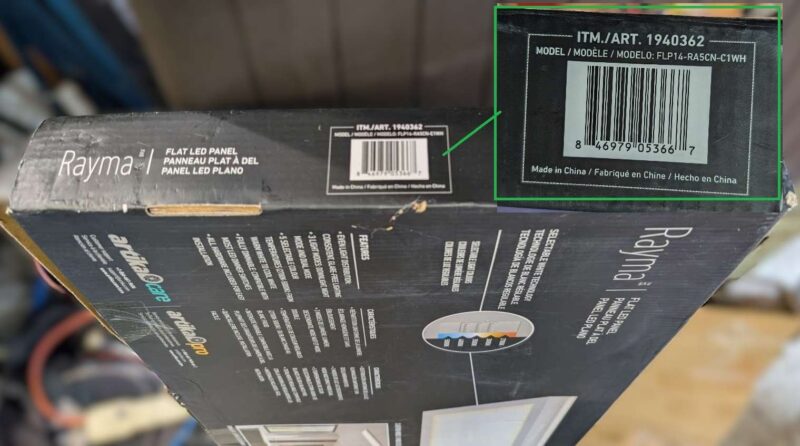 LED Panel Light, 2' x 4', used, working.