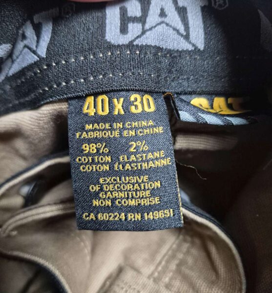 Caterpillar Work Pants, 40W x 30L, Brown, new.